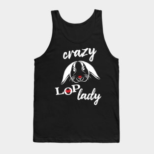 Crazy lop lady miniature lop eared rabbit lover Tank Top